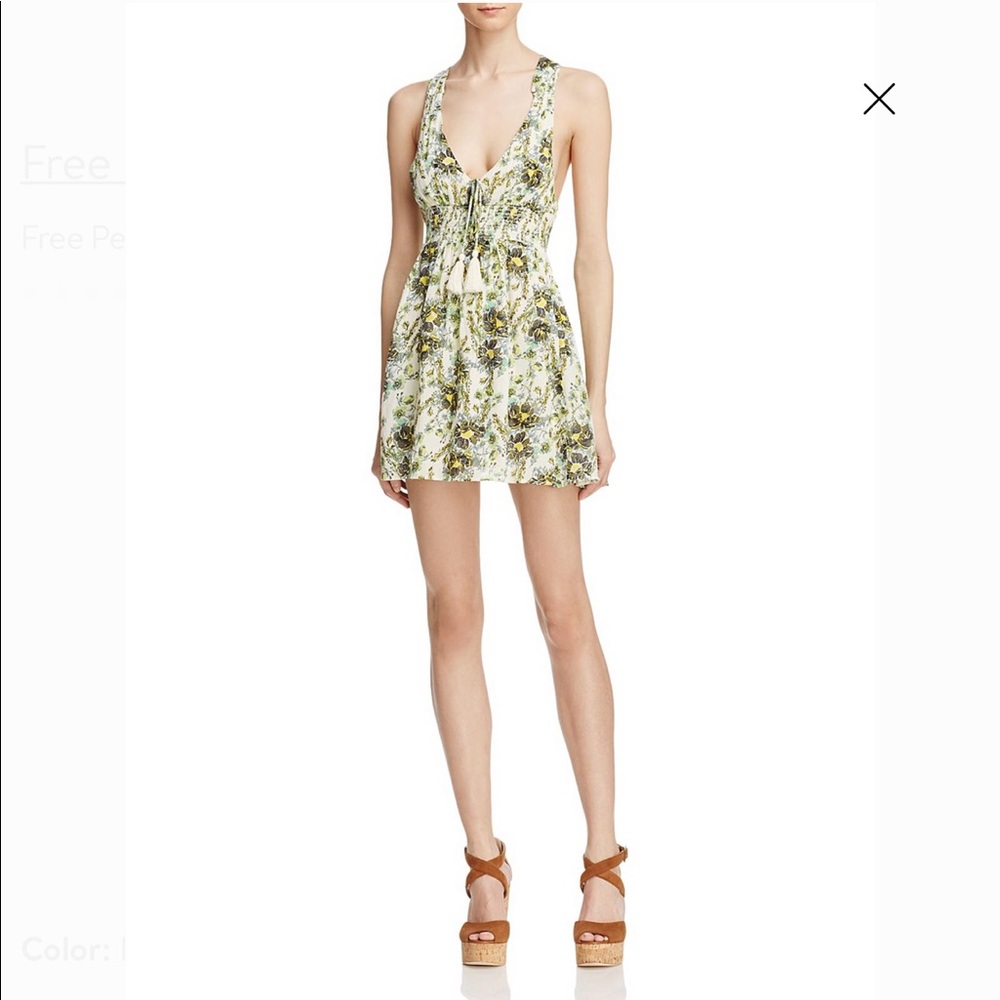 NEW Free People Green Boho Floral Halter Dress - Picture 2 of 8